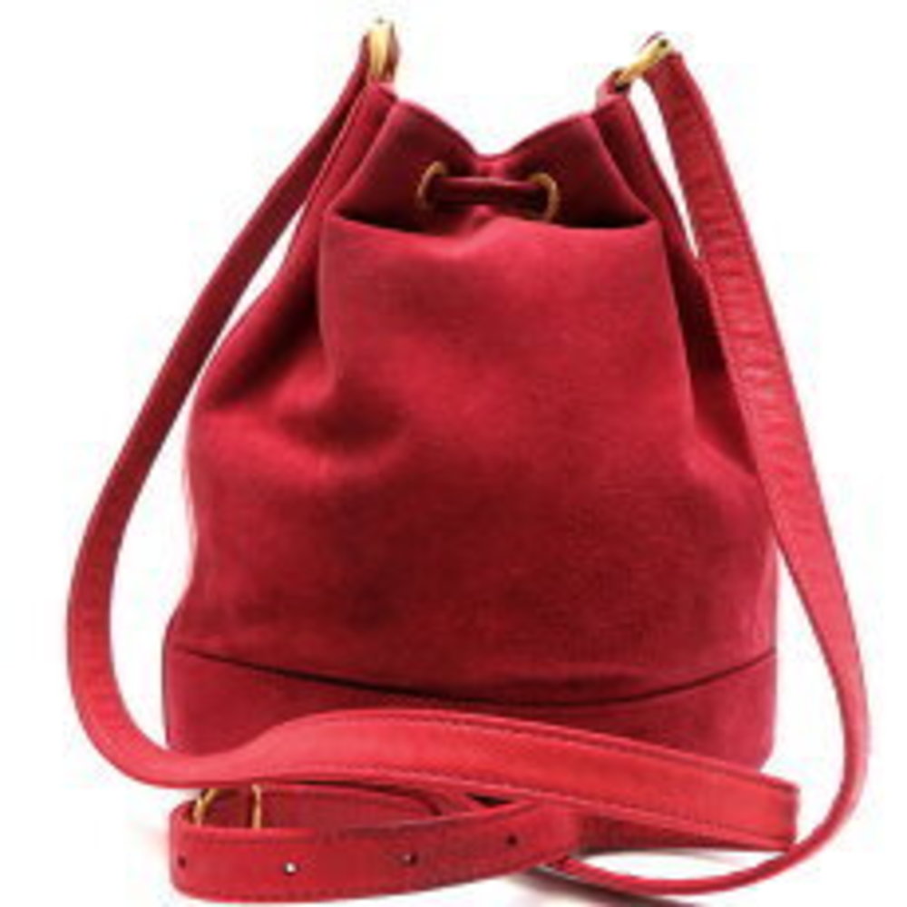 Gucci Horsebit Drawstring Bag Shoulder Bag Red Leather - Picture 2 of 9